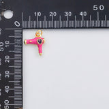 18K Gold PVD Hair dryer charm stylist Enamel Charm s Charms - Tarnish Resistant