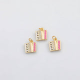 18K Gold PVD Accordion Musical instrument Enamel Charm s Charms - Tarnish Resistant