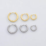 18K Gold PVD Hoop Earrings Twist Style s Charms - Tarnish Resistant