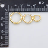 18K Gold PVD Hoop Earrings Twist Style s Charms - Tarnish Resistant