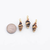 18K Gold PVD Ceramic Sea shell conch Charm Colorful ceramic charms hmade painted porcelain vintage - Tarnish Resistant