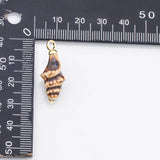 18K Gold PVD Ceramic Sea shell conch Charm Colorful ceramic charms hmade painted porcelain vintage - Tarnish Resistant