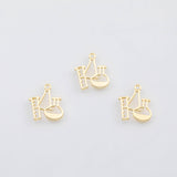 18K Gold PVD Chemistry set flask test tube charm Charms - Tarnish Resistant