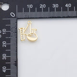 18K Gold PVD Chemistry set flask test tube charm Charms - Tarnish Resistant