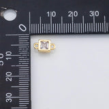 18K Gold PVD Square connector charm 5.5mm s Charms Charms - Tarnish Resistant