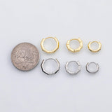 18K Gold PVD Hoop earrings bamboo huggies s Charms - Tarnish Resistant