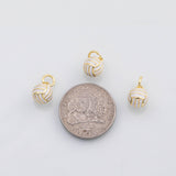 18K Gold PVD Volleyball enamel charm s Charms - Tarnish Resistant