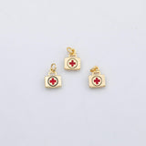 18K Gold PVD First aid kit nurse charm Enamel Charm s Charms - Tarnish Resistant