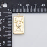 18K Gold pvd Sword heart charm Charms - Tarnish Resistant