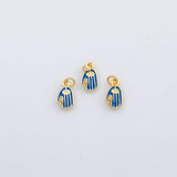 18K Gold pvd Baseball glove charm enamel charm - Tarnish Resistant