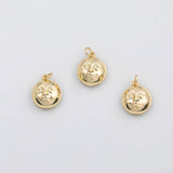 18K Gold PVD Man on moon face charm - Tarnish Resistant