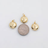 18K Gold PVD Man on moon face charm - Tarnish Resistant