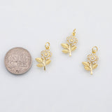 18K Gold PVD Flower charm Charm s Charms - Tarnish Resistant