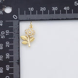 18K Gold PVD Flower charm Charm s Charms - Tarnish Resistant