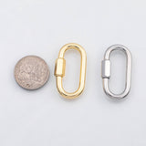 18K Gold PVD Large carabiner screw clasp charm Charms - Tarnish Resistant