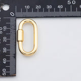 18K Gold PVD Large carabiner screw clasp charm Charms - Tarnish Resistant