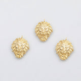 18K Gold PVD Lion head lion face charm Charms - Tarnish Resistant