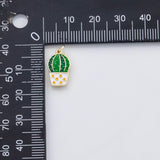 18K Gold PVD Cactus plant pot charm - Tarnish Resistant