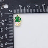 18K Gold PVD Cactus plant pot charm - Tarnish Resistant