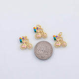 18K Gold PVD Bike bicycle charm - Tarnish Resistant
