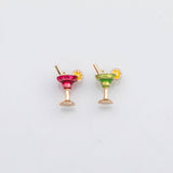 18K Gold PVD Martini Margarita Drinks Cup Alcohol charm - Tarnish Resistant