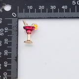18K Gold PVD Martini Margarita Drinks Cup Alcohol charm - Tarnish Resistant