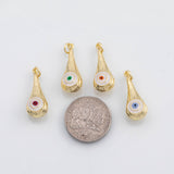 18K Gold PVD Evil Eye Drop charm - Tarnish Resistant