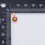 18K Gold PVD Flower charm daisy sunflower enamel charm s Charms Charms - Tarnish Resistant