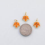 18K Gold PVD Maple leaf Canada charm - Tarnish Resistant