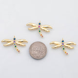 18K Gold PVD Dragonfly damselfly charm - Tarnish Resistant