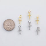 18K Gold PVD Cross charm - Tarnish Resistant