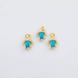 18K Gold PVD Sea turtle blue charm - Tarnish Resistant