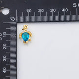 18K Gold PVD Sea turtle blue charm - Tarnish Resistant