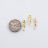 18K Gold PVD Hairbrush comb charm - Tarnish Resistant
