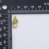 18K Gold PVD Cactus in a pot charm - Tarnish Resistant