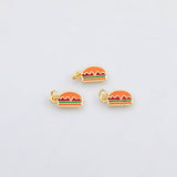 18K Gold PVD Hamburger charm - Tarnish Resistant