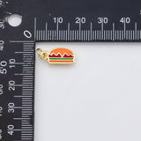 18K Gold PVD Hamburger charm - Tarnish Resistant