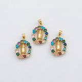 18K Gold PVD Jesus mary saint charm multicolor - Tarnish Resistant