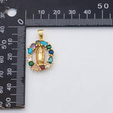 18K Gold PVD Jesus mary saint charm multicolor - Tarnish Resistant