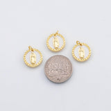 18K Gold PVD Mary jesus white enamel charm - Tarnish Resistant