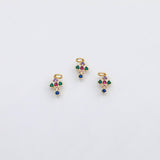 18K Gold PVD Cross multicolor charm - Tarnish Resistant