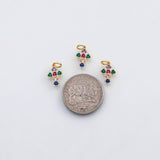 18K Gold PVD Cross multicolor charm - Tarnish Resistant
