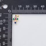 18K Gold PVD Cross multicolor charm - Tarnish Resistant