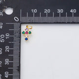 18K Gold PVD Cross multicolor charm - Tarnish Resistant