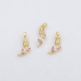 18K Gold PVD Rose flower charm - Tarnish Resistant