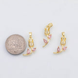 18K Gold PVD Rose flower charm - Tarnish Resistant