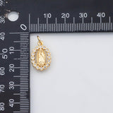 18K Gold PVD Mary saint oval charm - Tarnish Resistant