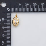 18K Gold PVD Oval cross charm - Tarnish Resistant