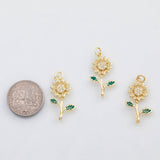 18K Gold PVD Flower charm - Tarnish Resistant