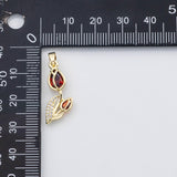 18K Gold PVD Flower rose charm - Tarnish Resistant
